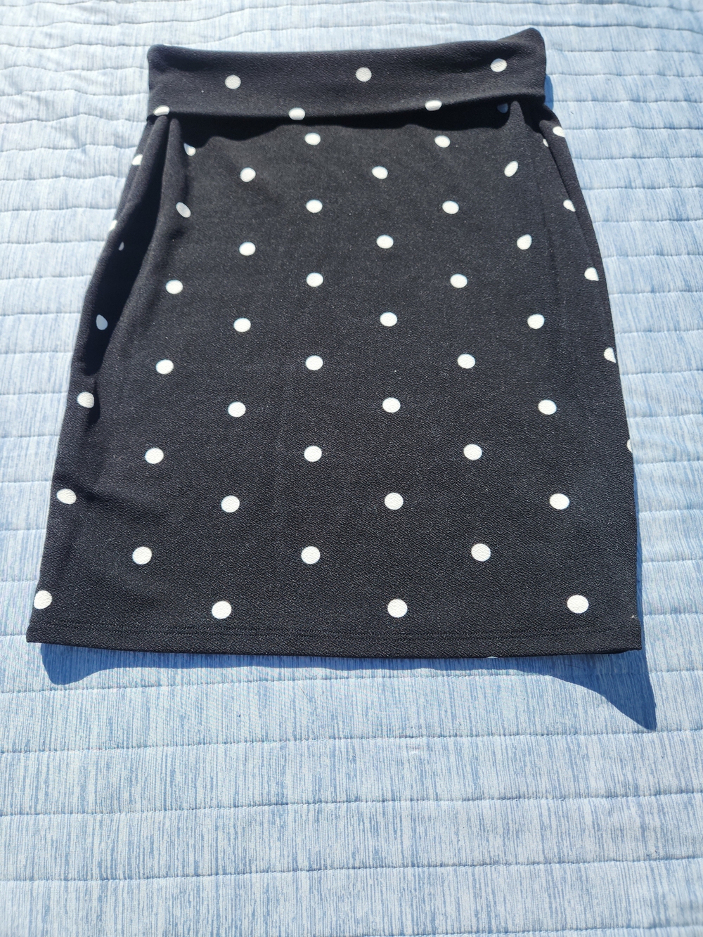 LuLaRoe Black Skirt with White Polka Dots